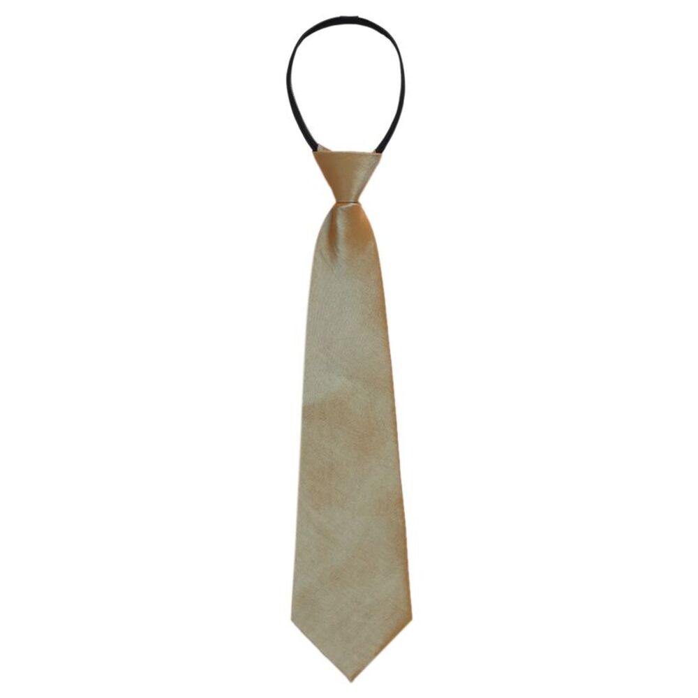 Pre-Tied Zipper Solid Formal Casual Adjustable Tie 35cm/13.8" Light Brown